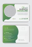Bold and imaginative design for a double sided postcard. Template for a creative and modern postcard, Corporate postcard, business postcard, professional postcard design for your business vector