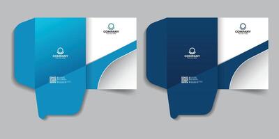 Branding stationery report cover template, file folder, folder design company presentation file folder design. vector