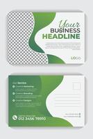 Bold and imaginative design for a double sided postcard. Template for a creative and modern postcard, Corporate postcard, business postcard, professional postcard design for your business vector