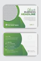 Bold and imaginative design for a double sided postcard. Template for a creative and modern postcard, Corporate postcard, business postcard, professional postcard design for your business vector