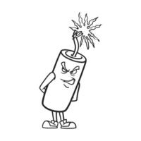 Illustration line art of explosive dynamite vector