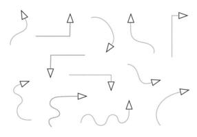 Arrow icon collection, a Set of hand-drawn dashed arrows vector