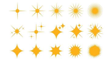 Sparkling golden star set collection vector