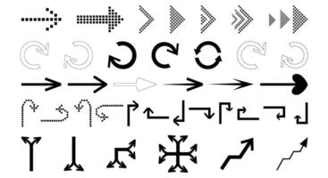 Flat Design Arrow Collection, black arrows flat icon set vector