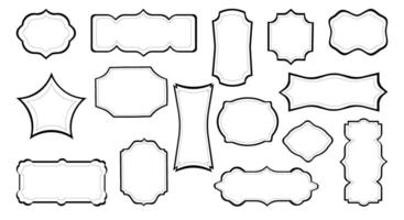 A collection of labels that are hand drawn. Vintage Frames Border Design vector