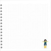Realistic notebook with squared sheets vector