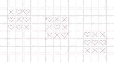 X And Heart Game In The Math Notebook vector