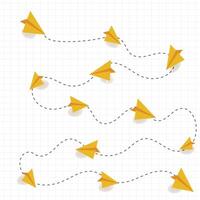 a paper plane flying background. Line paper airplane seamless pattern vector