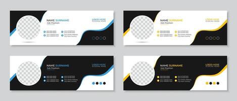 Modern and creative stylish professional email signature or email footer design bundle, multipurpose standard business promotion editable e signature layout set vector
