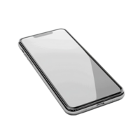 White Screened Smart Phone Set On White Surface on transparent Background Generative-AI png