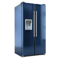 Blue refrigerator with water dispenser on transparent Background Generative-AI png