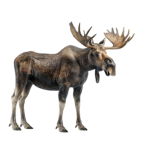 Moose a full body shot of single on transparent Background Generative-AI png