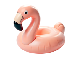 Isolated flamingo cut out on a transparent background. Pink inflatable rings, glossy flamingos and a pool ball. 3d icons inflatable flamingos. Summer toys for the beach or pool. png