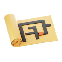 camping icon concept on 3d rendering. 3d render map png
