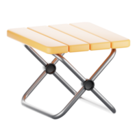 3d rendering camping icon concept. 3d render folding table png