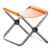 3d rendering camping icon concept. 3d render folding chair png