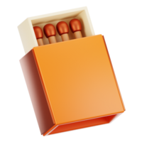 camping icon concept on 3d rendering. 3d render match box png