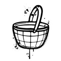 Graffiti spray fruit basket isolated on white background vector