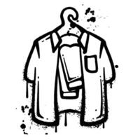 Graffiti Spray Painted Shirt, Tie and Hanger on a White Background vector