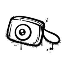 Graffiti Spray Painted Camera with Drips and Splatter vector