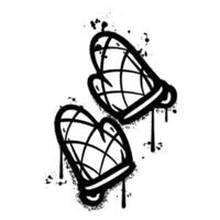 Graffiti Spray painted mittens with drips and splatters vector