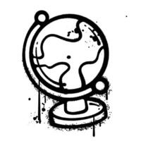 Graffiti Spray Painted Globe with Drips vector