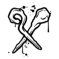 Graffiti spray wizard wand isolated on white background vector