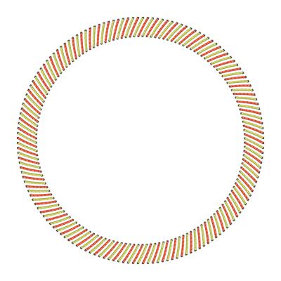 Abstract Stitched Textured Tilted Round Frame