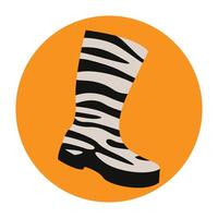 Zebra Pattern Rubber Boot Icon vector