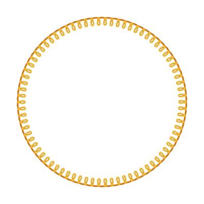 Yellow Rope Textured Stitched Round Frame