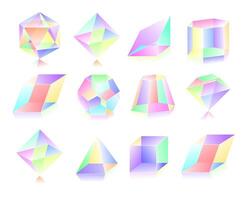 Multicolored Geometric Shapes Prism Set vector