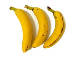 Ripe bananas isolated on white background with clipping path and full depth of field photo