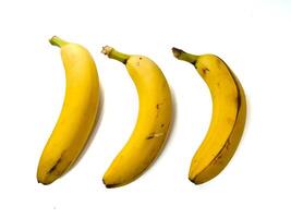 Ripe bananas isolated on white background with clipping path and full depth of field photo