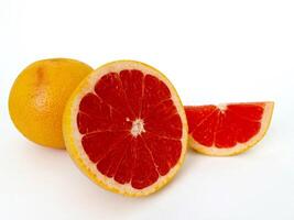 Fresh grapefruit fruit. Grapefruit isolated on white background. Grapefruit with clipping path. photo
