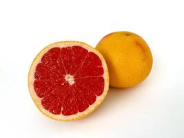 Fresh grapefruit fruit. Grapefruit isolated on white background. Grapefruit with clipping path. photo