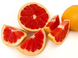 Fresh grapefruit fruit. Grapefruit isolated on white background. Grapefruit with clipping path. photo