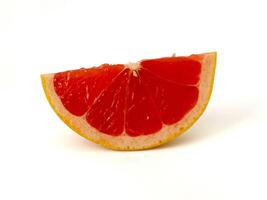 Fresh grapefruit fruit. Slice of grapefruit isolated on white background. Grapefruit with clipping path. photo