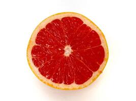 Fresh grapefruit fruit. Half of grapefruit isolated on white background. Grapefruit with clipping path. photo