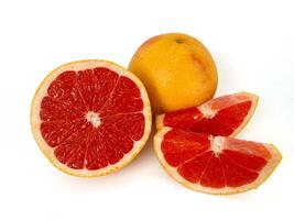 Fresh grapefruit fruit. Grapefruit isolated on white background. Grapefruit with clipping path. photo
