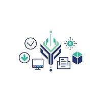 Creative and Elegant Minimalistic Logo Design for Technology and Software Company vector
