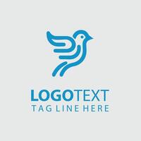 Linear Bird Logo vector