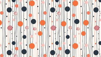 Colorful circles and lines pattern on a beige background vector
