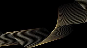 Abstract wave lines luxury shiny gold color on black background. Futuristic flow of shining gold line waves. Suitable for banners, posters, covers, brochures, flyers, websites vector
