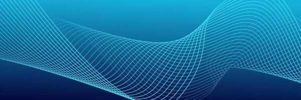 Dark blue abstract background with glowing wave lines. futuristic background Modern concept technology. vector