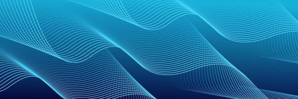Dark blue abstract background with glowing wave lines. futuristic background Modern concept technology. vector