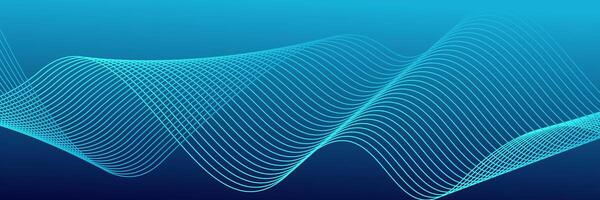 Dark blue abstract background with glowing wave lines. futuristic background Modern concept technology. vector