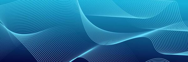 Dark blue abstract background with glowing wave lines. futuristic background Modern concept technology. vector