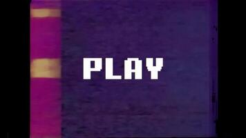 Playing old damaged VHS tapes There's noise from an analog TV, with the text PLAY. video