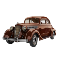 3D Old Car on Transparent Background AI-Generative png