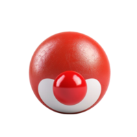 Red and White Ball with White Dot on Transparent Background AI-Generative png